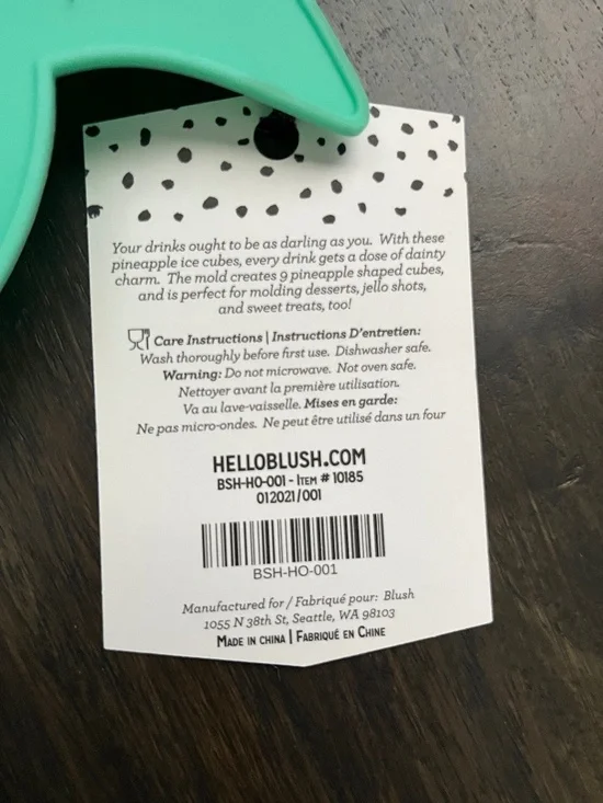 BLUSH Silicone Mold Pineapple Ice Cube Tray Shapes NWT - Picture 6 of 6